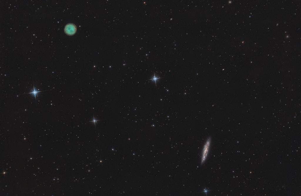 Galassia M108 e Nebulusa Gufo NGC 3587 fotografate con Sky-Watcher newton 200/800 e ZWO ASI 294