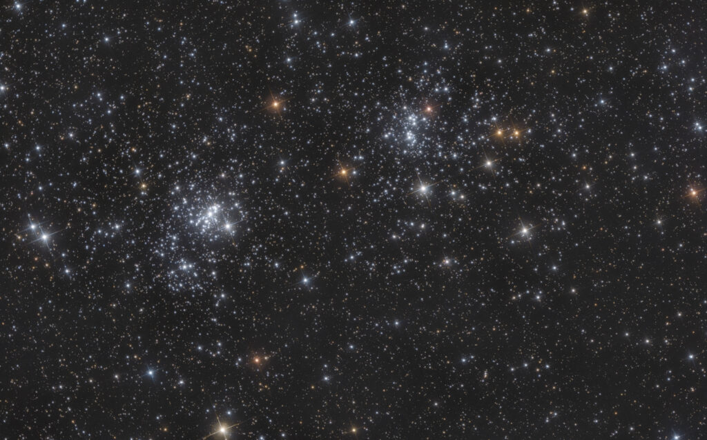 NGC 869 e NGC 884 Doppio Ammasso di Perseo eaf focuser zwo QHY294C Camera CMOS QHY con sensore Sony 294