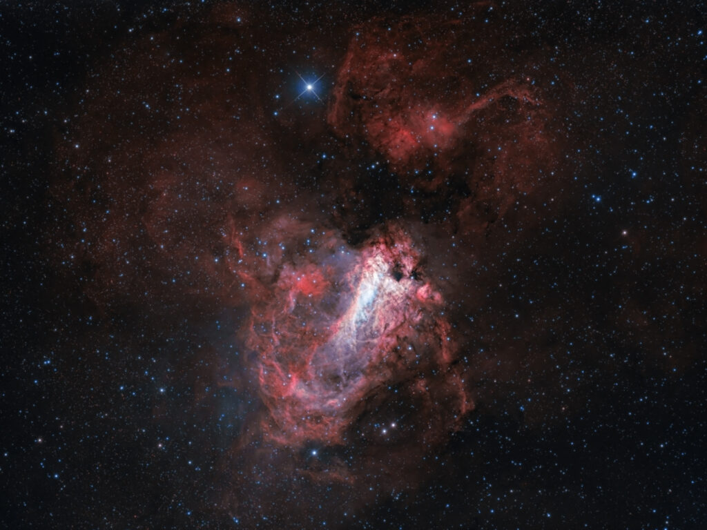 Nebulosa Omega M 17 - Bicolor Ha Oiii HOO banda stretta ossigeno idrogeno qhy asi 163m 1600