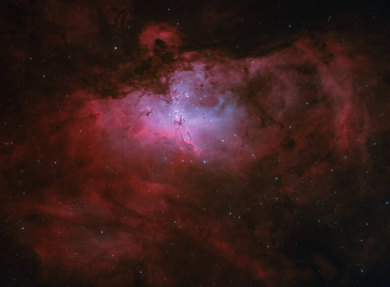 Nebulosa Aquila M 16 - Tricromia in banda stretta montata in "Natural Color" o "RGB sintetico" narrowband rgb syntetic colori naturali zolfo ossigeno h-alpha ha sii oiii