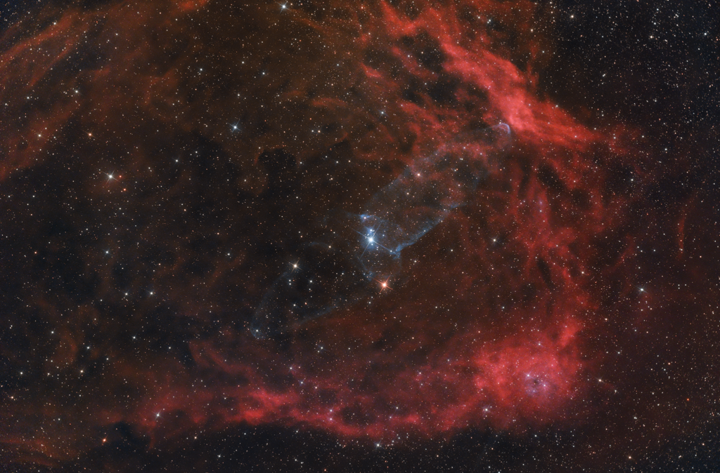 Nuova ASI 2400 MC Pro prime prove SH2-129 (nebulosa Pipistrello) e Ou4 (nebulosa Calamaro) nel Cepheo astrofotografia Filtro Optolong L-eXtreme recensione e prove