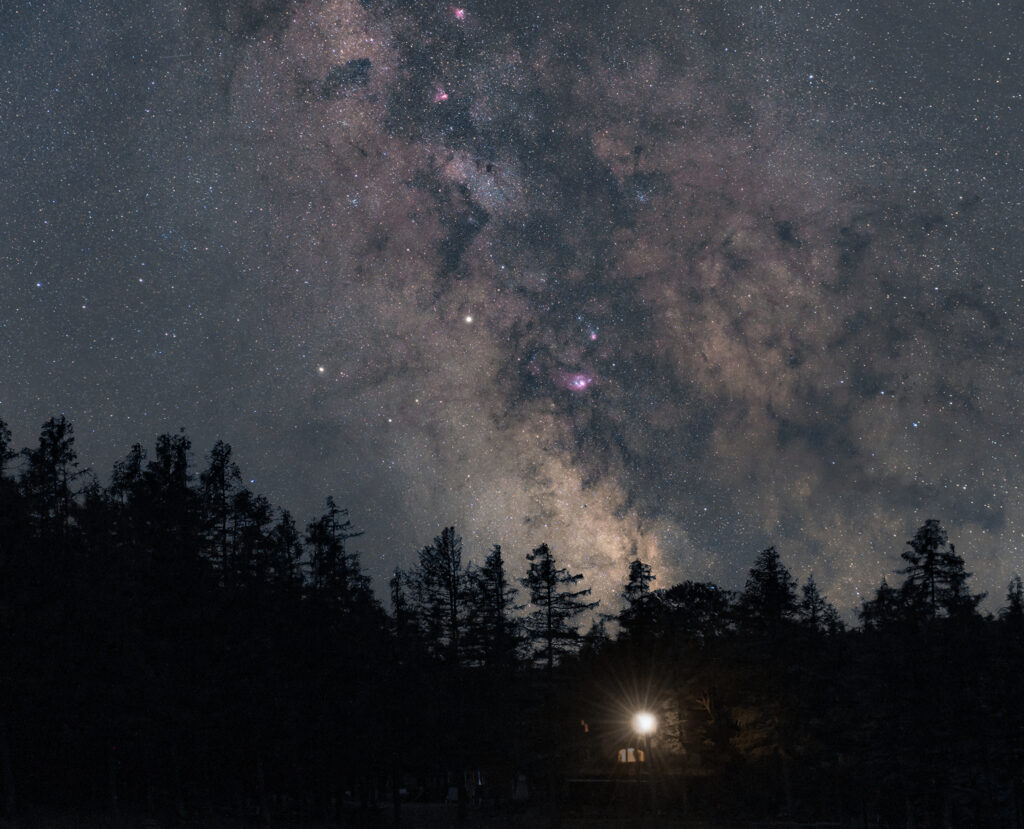 Lago della Ninfa Astrofotografia Nightscapes fotografia notturna via lattea