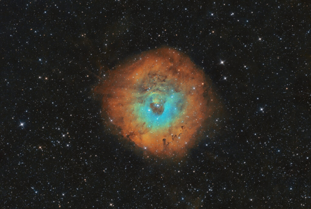 Sh2-170 Stock 18 Little Rosette Nebula Nebulosa Piccola Rosetta, nella costellazione di Cassiopea - Hubble Palette SHO con Sky-Watcher 300 f/4 e ASI 294MM