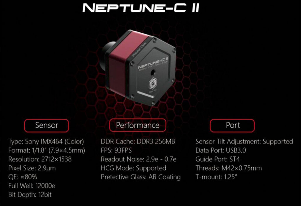 Recensione e prove della camera Neptune-C II di Player One Astronomy