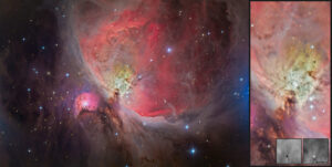 Il Trapezione della nebulosa di Orione e il Bow Shock della stella LL Ori M42 nebula trapezium astrofotografia zwo asi 294 hdr
