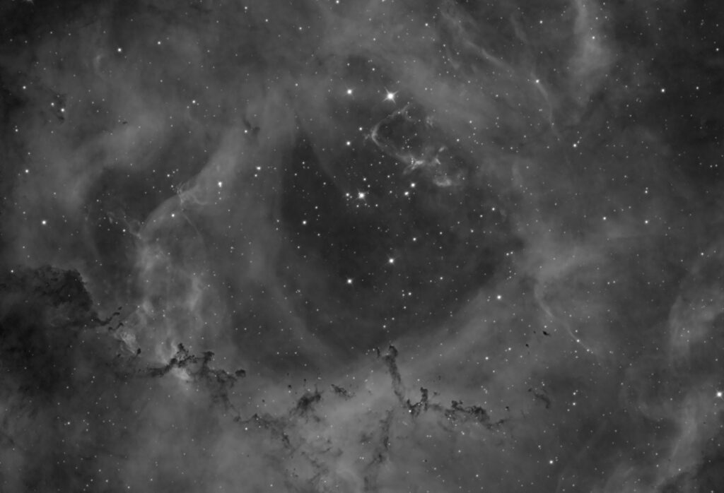 Nebulosa Rosetta Caldwell 49 in h-alpha ha asi 294 mm monocromatica (ngc 2237 ngc 2238 ngc 2246 ngc 2239 ngc 2244)