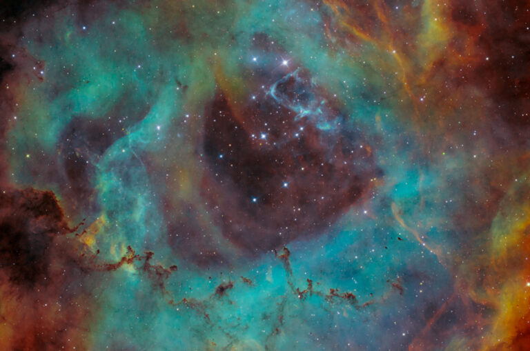 Nebulosa Rosetta Caldwell 49 in Hubble Palette SHO (ngc 2237 ngc 2238 ngc 2246 ngc 2239 ngc 2244)