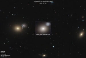 Astrofotografia sulla supernova 2022hrs in NGC 4647 m60 messier Arp 116 hubble