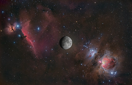 the moon and beyond la luna in scala con nebulose, galassie e oggetti deep sky dimensione luna nebulosa galassia in scala montaggio simulazione rappresentazione quanto è grande