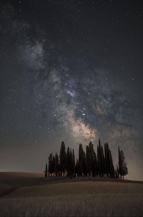 Via Lattea ai cipressi di San Quirico in Val d'Orcia