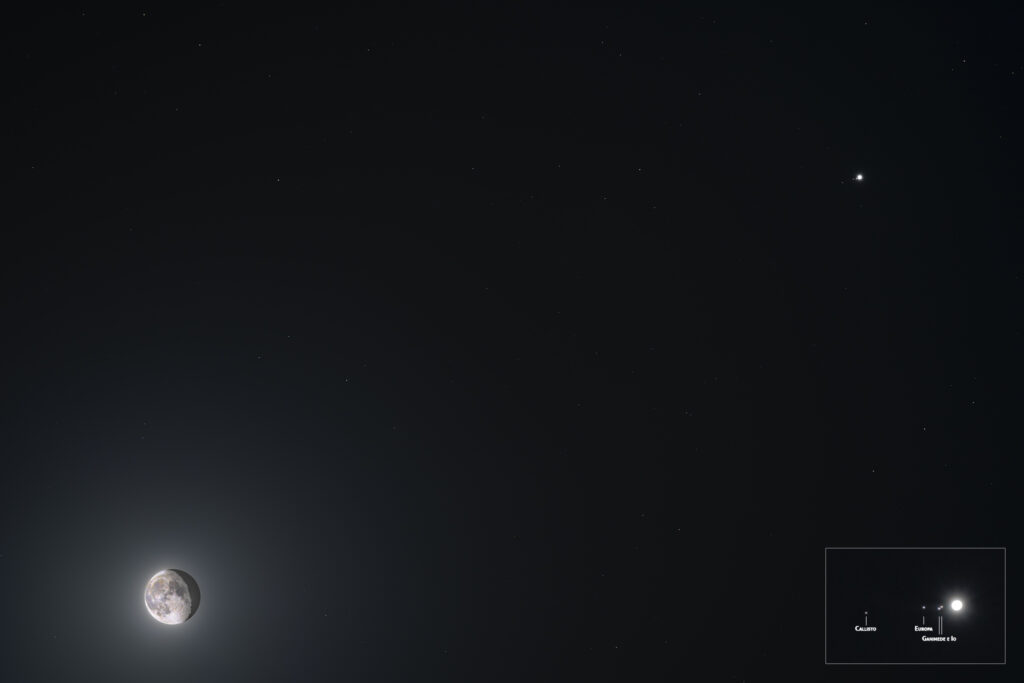 Fotografia HDR alla congiunzione di Luna e Giove