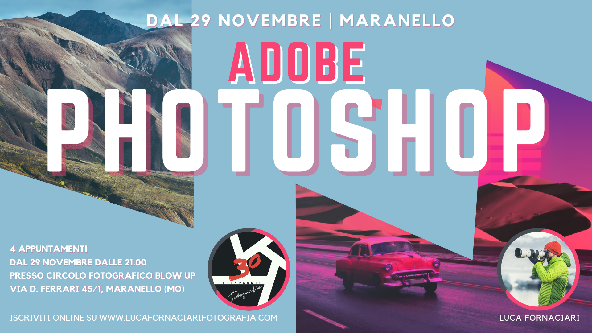Corso base di Adobe Photoshop al circolo fotografico Circolo Fotografico Blow Up