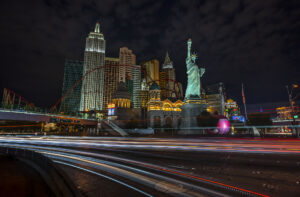 Las Vegas lunga posa notturna fotografia