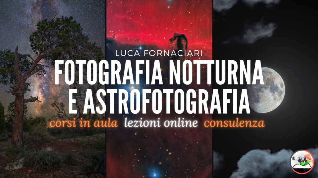 Lezioni in streaming e corsi di astrofotografia e fotografia notturna tutorial