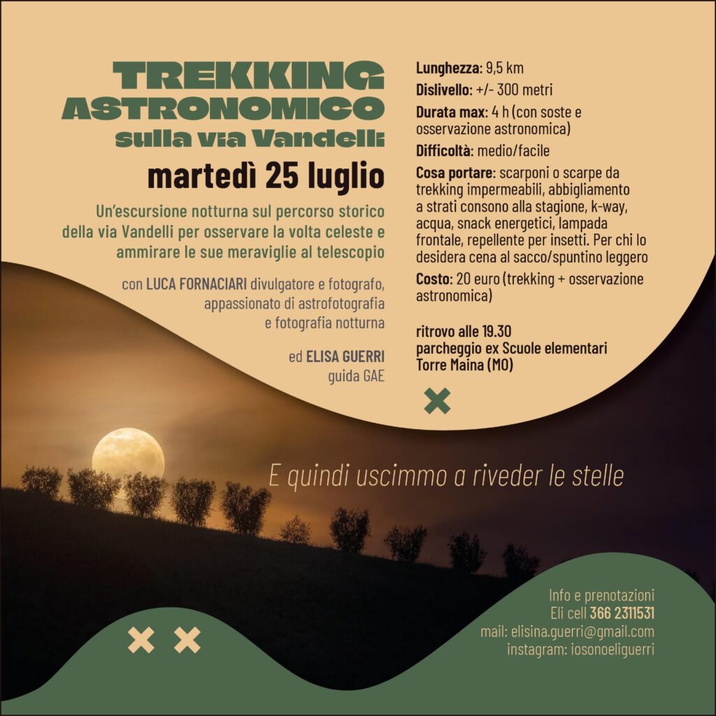 Trekking tra le colline modenesi e osservazione del cielo al telescopio