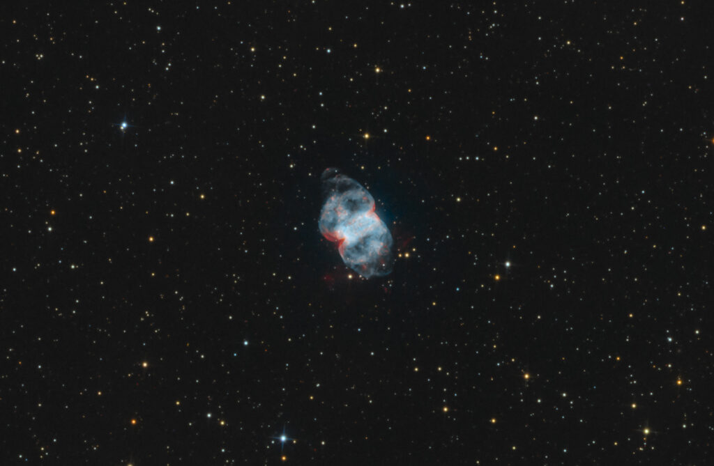 Astrofotografia sulla planetaria Piccola Manubrio M76 Little Dumbbell astrophotography player one H-alpha OIII RGB