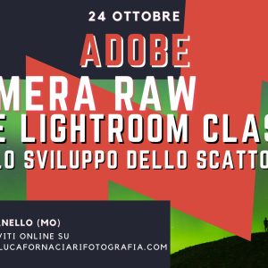Lightroom e Camera Raw: sviluppo del negativo digitale RAW maranello corso modena