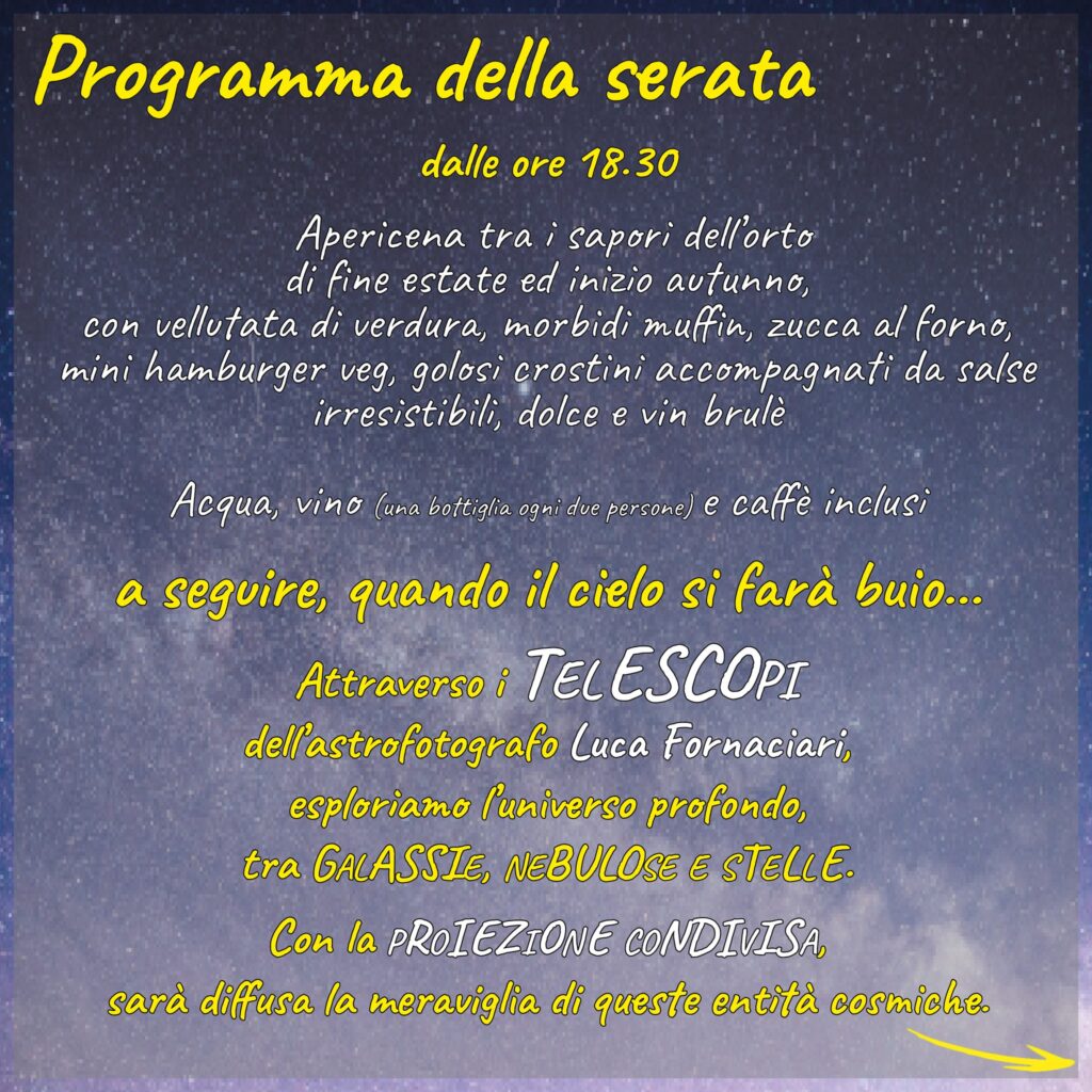 evento orto st'orto di astrofotografia e astronomia con osservazione al telescopio